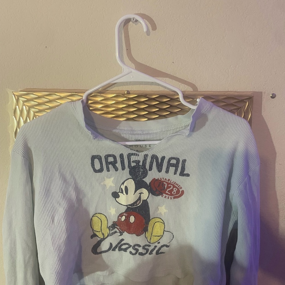 Disney Blue Long Sleeve Tee with Mickey Mouse